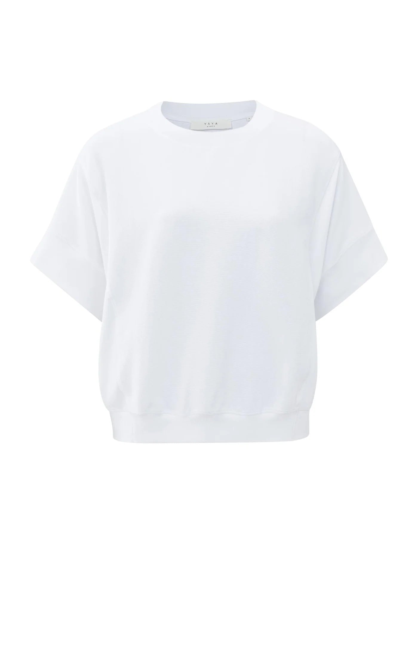 Ribbed jersey top with short sleeves