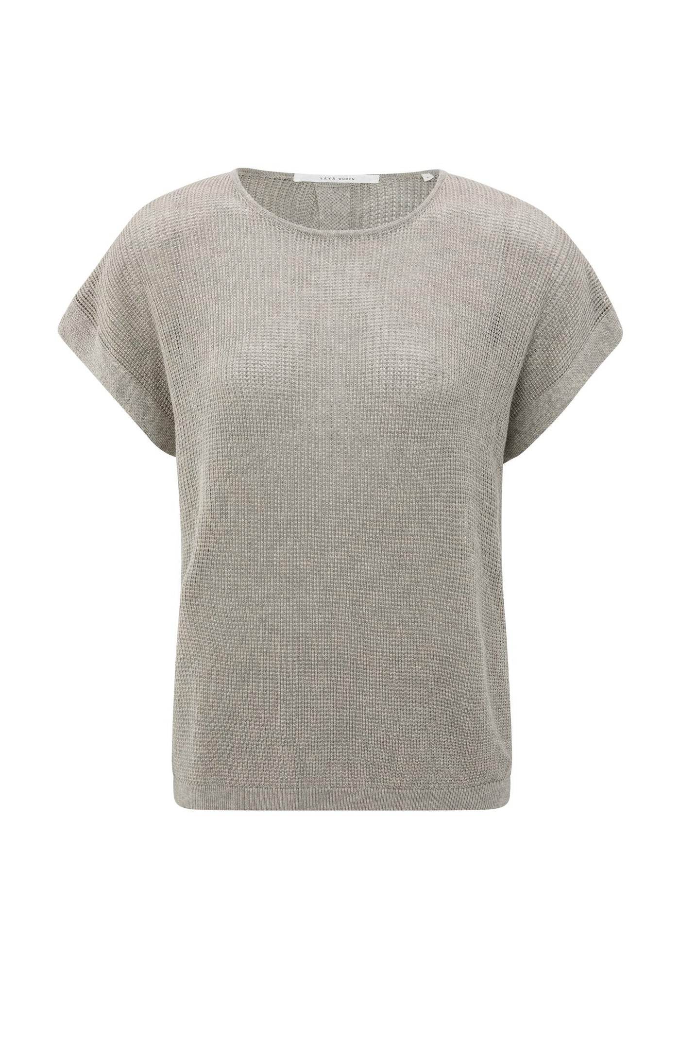 Sleeveless knit top with back button detail