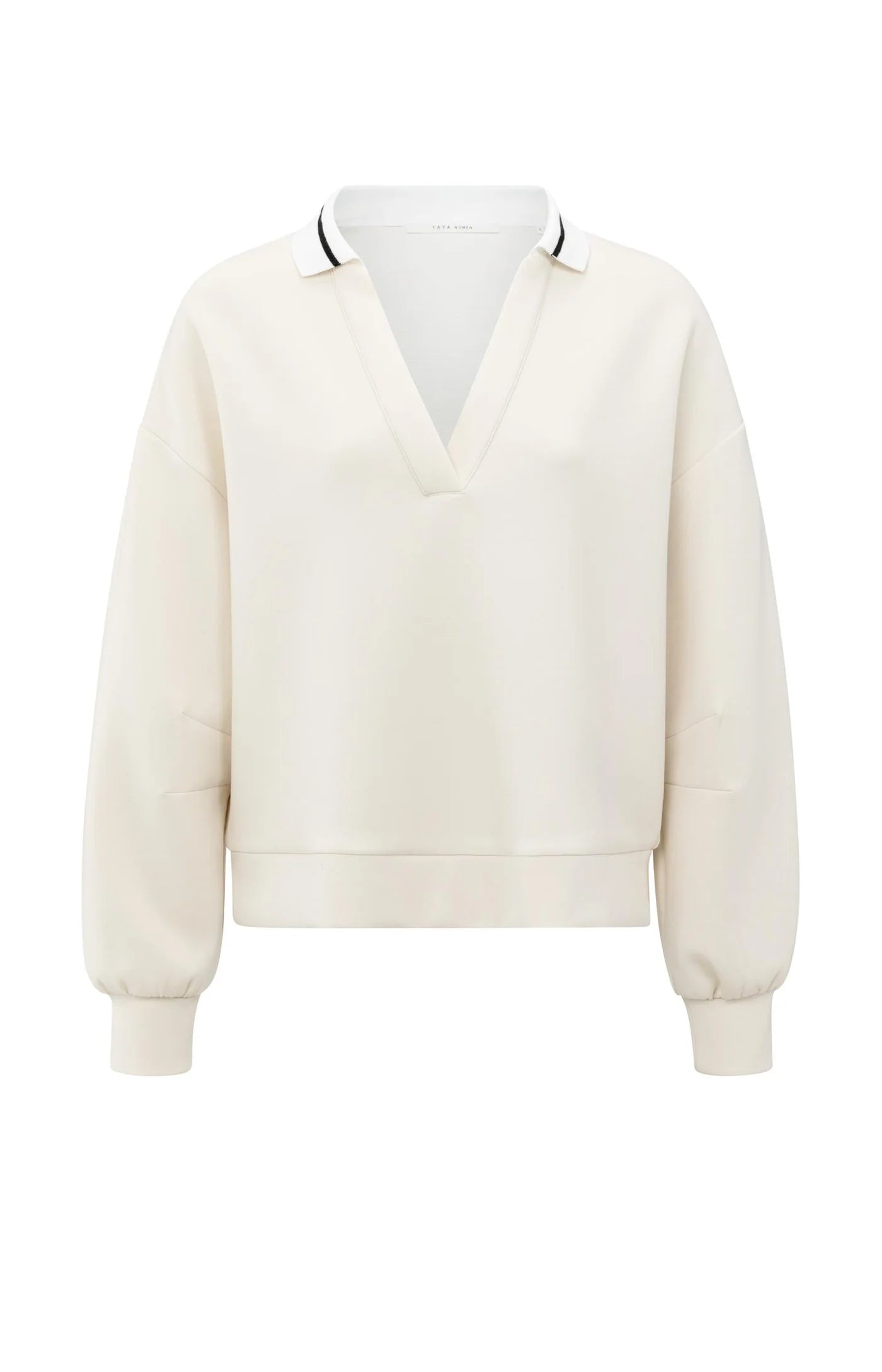 Sweatshirt with polo collar and V-neck