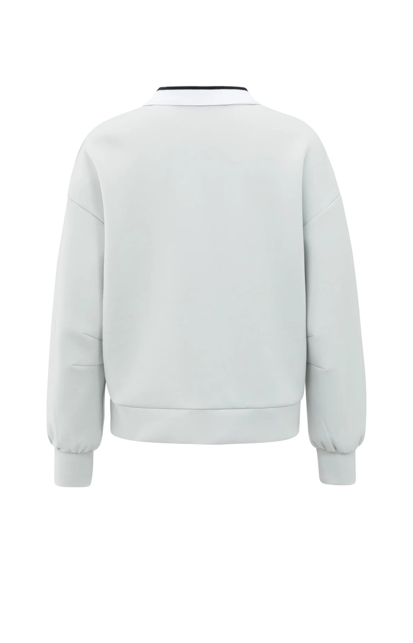 Sweatshirt with polo collar and V-neck
