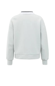 Sweatshirt with polo collar and V-neck