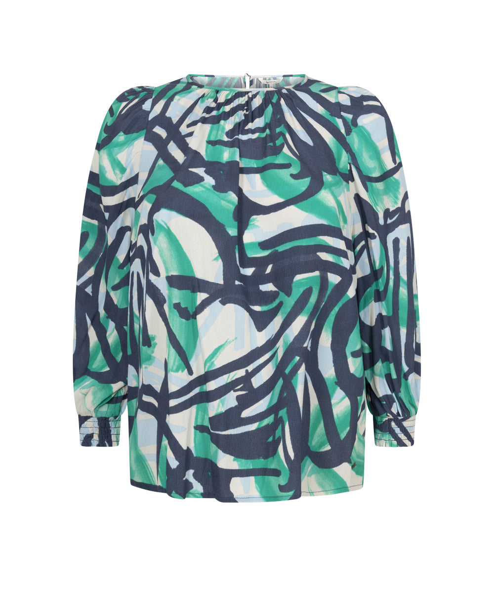 Blouse with Fresh Green Print