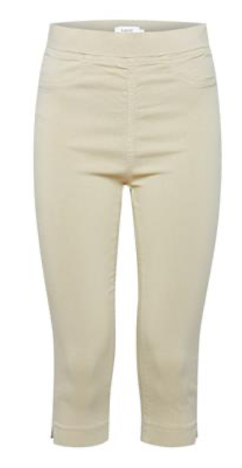 Capri Cropped Trousers with Side Slit