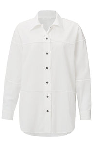 Oversize Blouse with Buttons and Seam Details