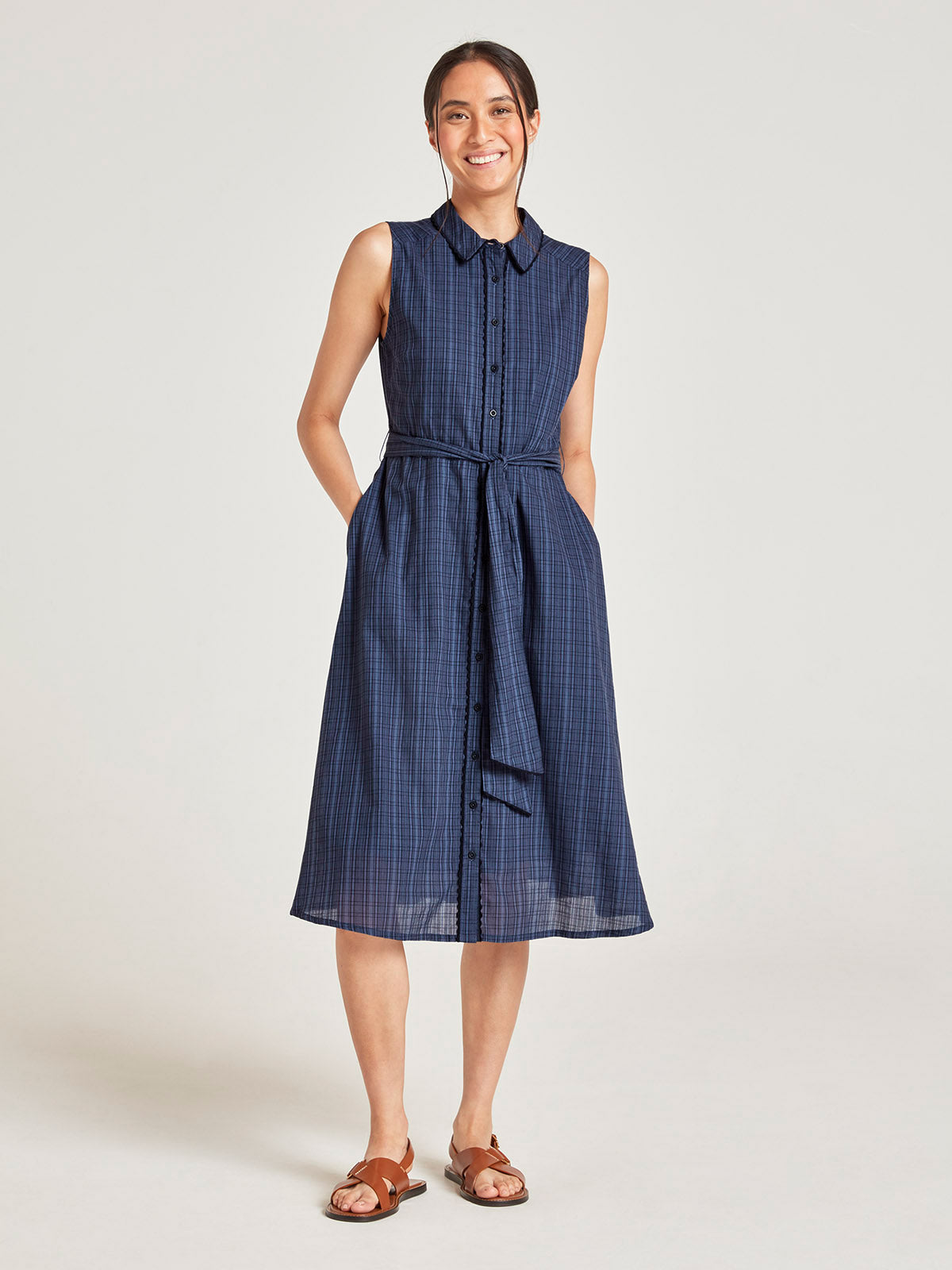 Nona Organic Cotton Sleeveless Shirt Dress
